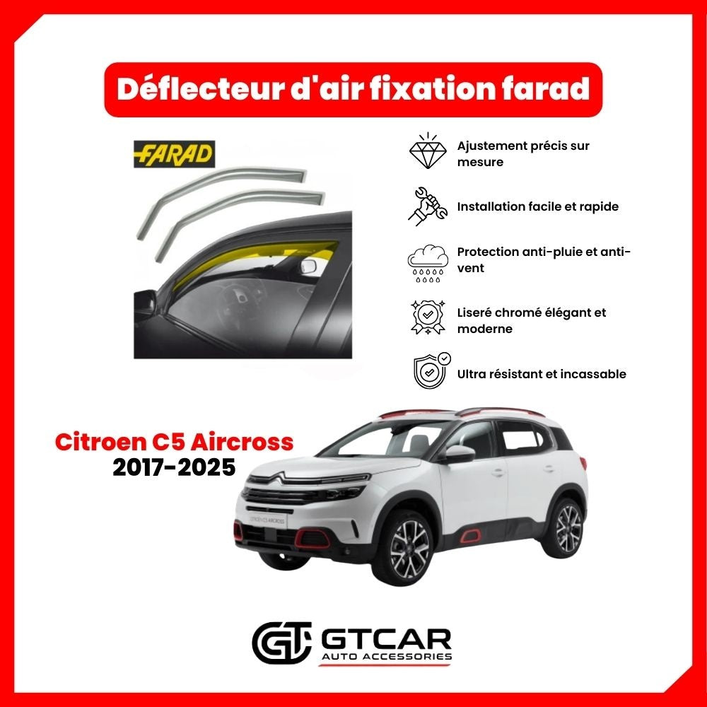 Déflecteur d'air fixation farad 2pieces Citroen C5 Aircross 2017-2025