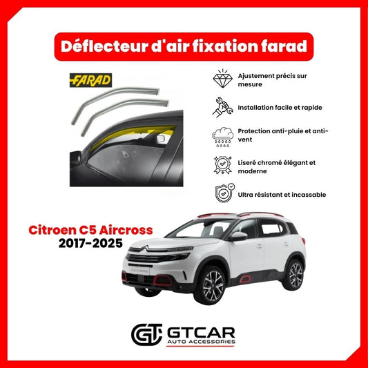 Déflecteur d'air fixation farad 2pieces Citroen C5 Aircross 2017-2025