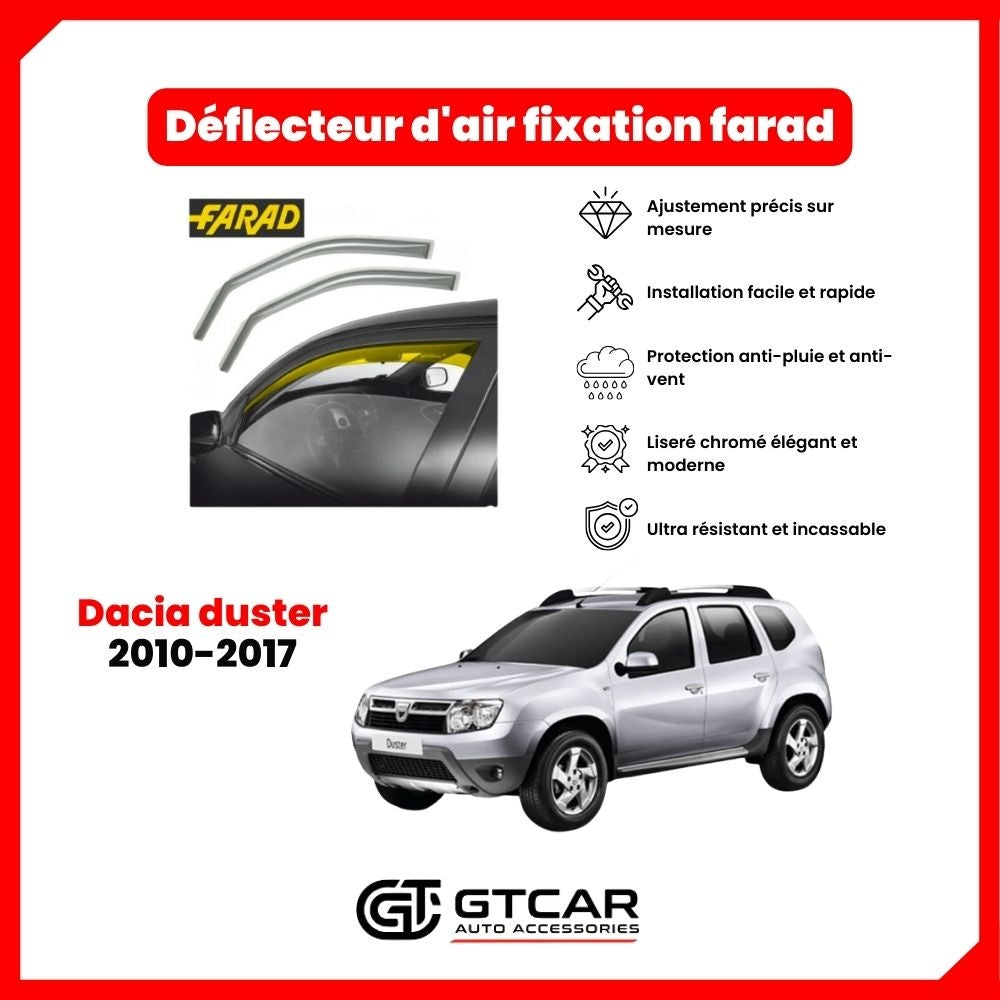 Déflecteur d'air fixation farad 2pieces Dacia duster 2010-2017