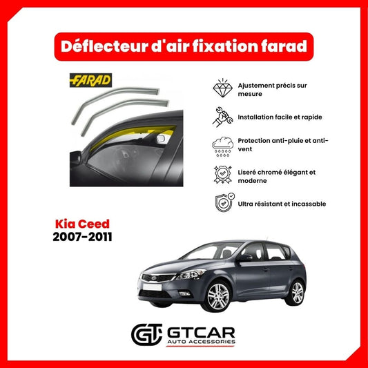 Déflecteur d'air fixation farad 2pieces Kia Ceed 2007-2011