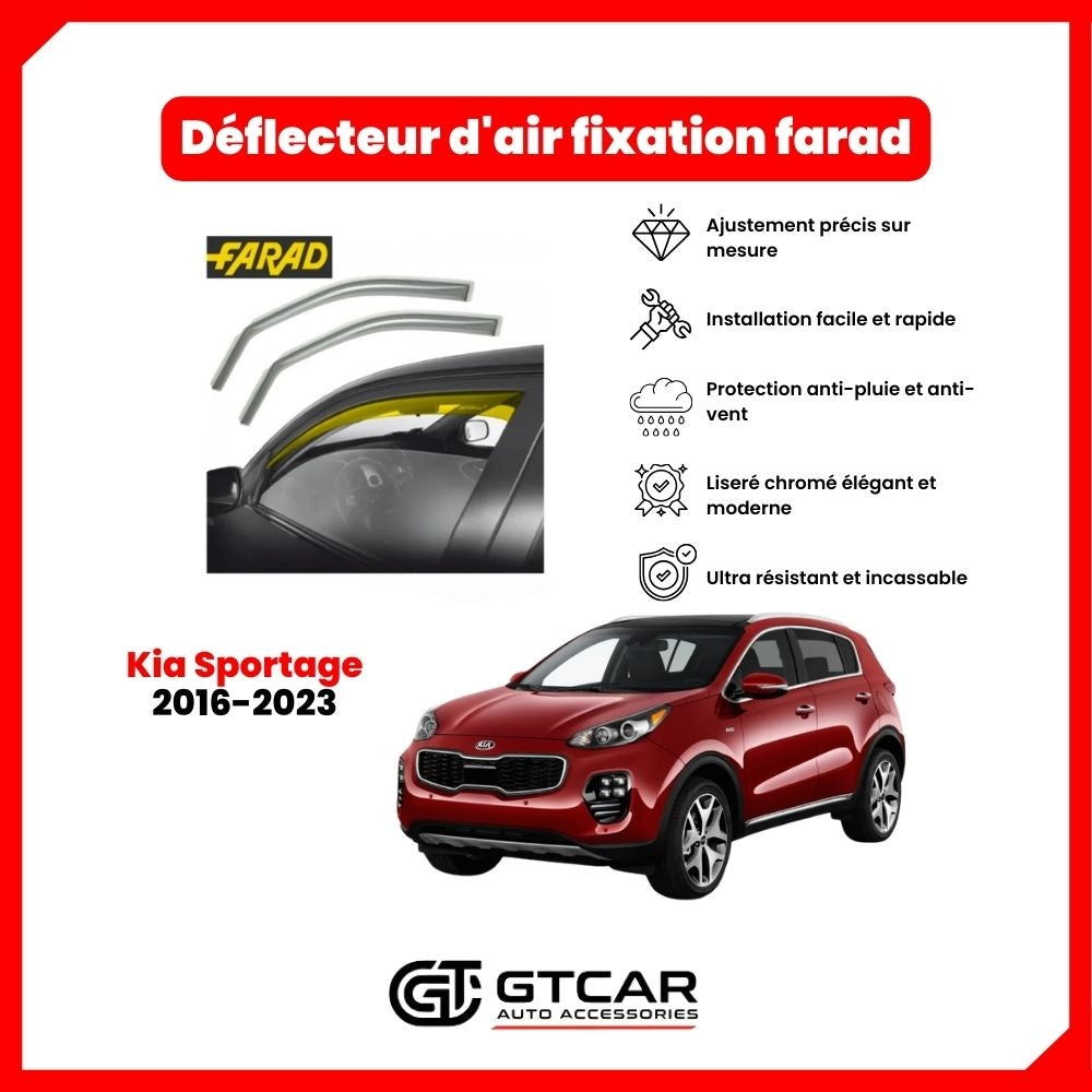 Deflecteur d'air fixation farad 2pieces Kia Sportage 2016-2023