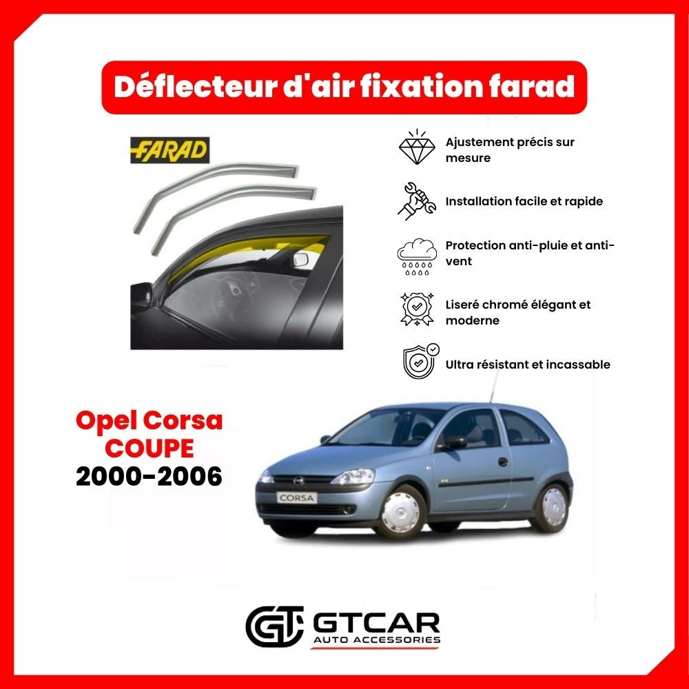 Déflecteur d'air fixation farad 2pieces Opel Corsa COUPE 2000-2006