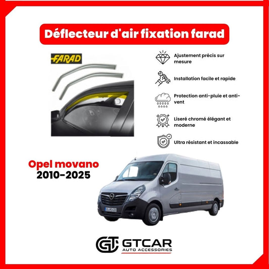 Deflecteur d'air fixation farad 2pieces Opel movano 2010-2025