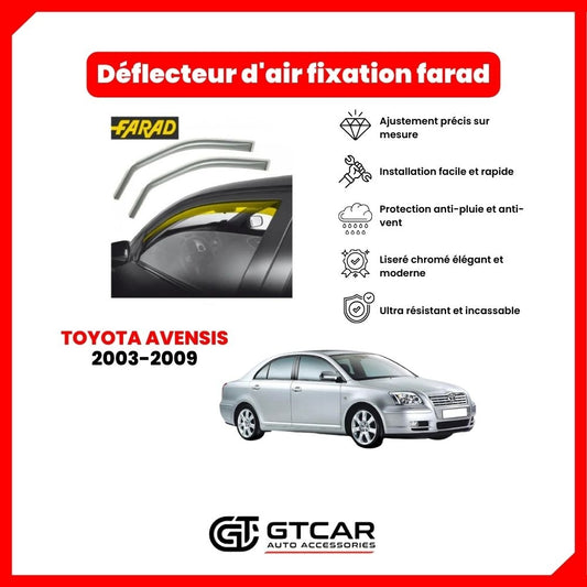 Deflecteur d'air fixation farad 2pieces Toyota Avensis 2003-2009