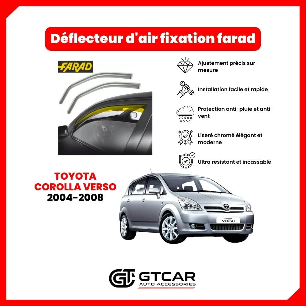 Déflecteur d'air fixation farad 2pieces Toyota Corolla Verso 2004-2008