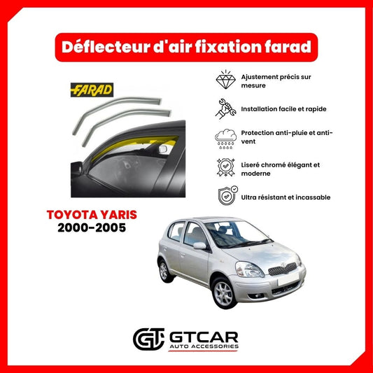 Deflecteur d'air fixation farad 2pieces Toyota Yaris 2000-2005