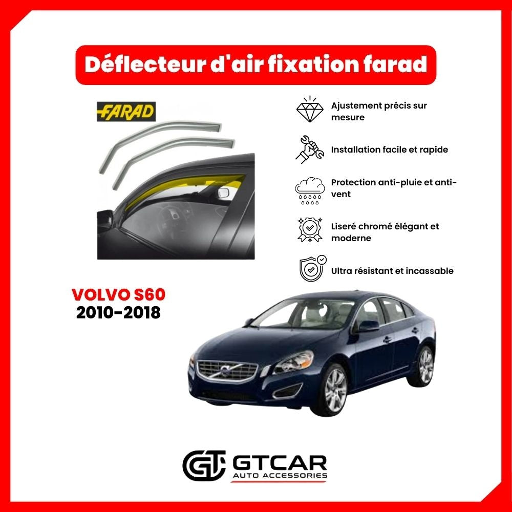 Deflecteur d'air fixation farad 2pieces Volvo S60 2010-2018