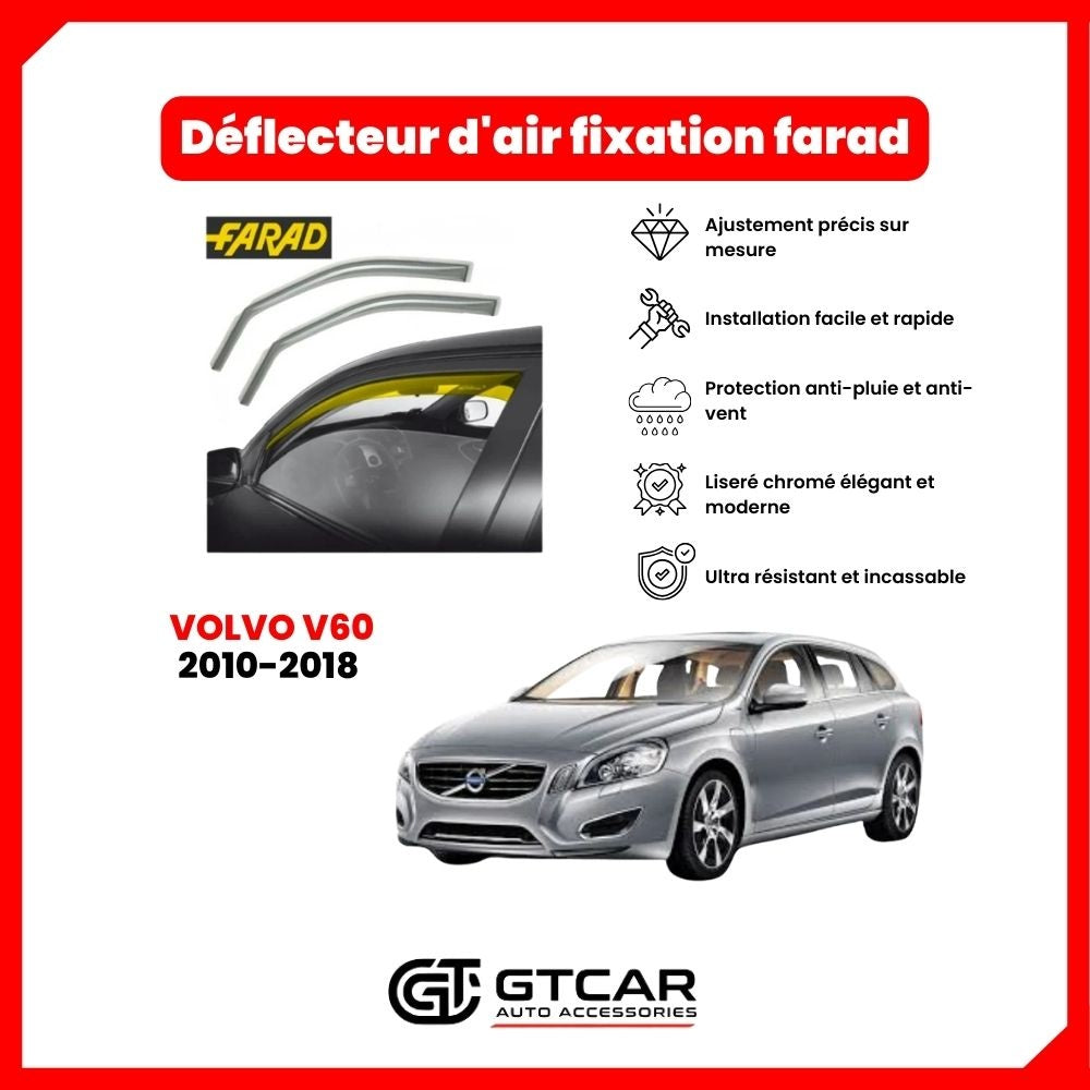 Deflecteur d'air fixation farad 2pieces Volvo V60 2010-2018