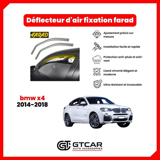 Deflecteur d'air fixation farad 2pieces bmw x4 2014-2018