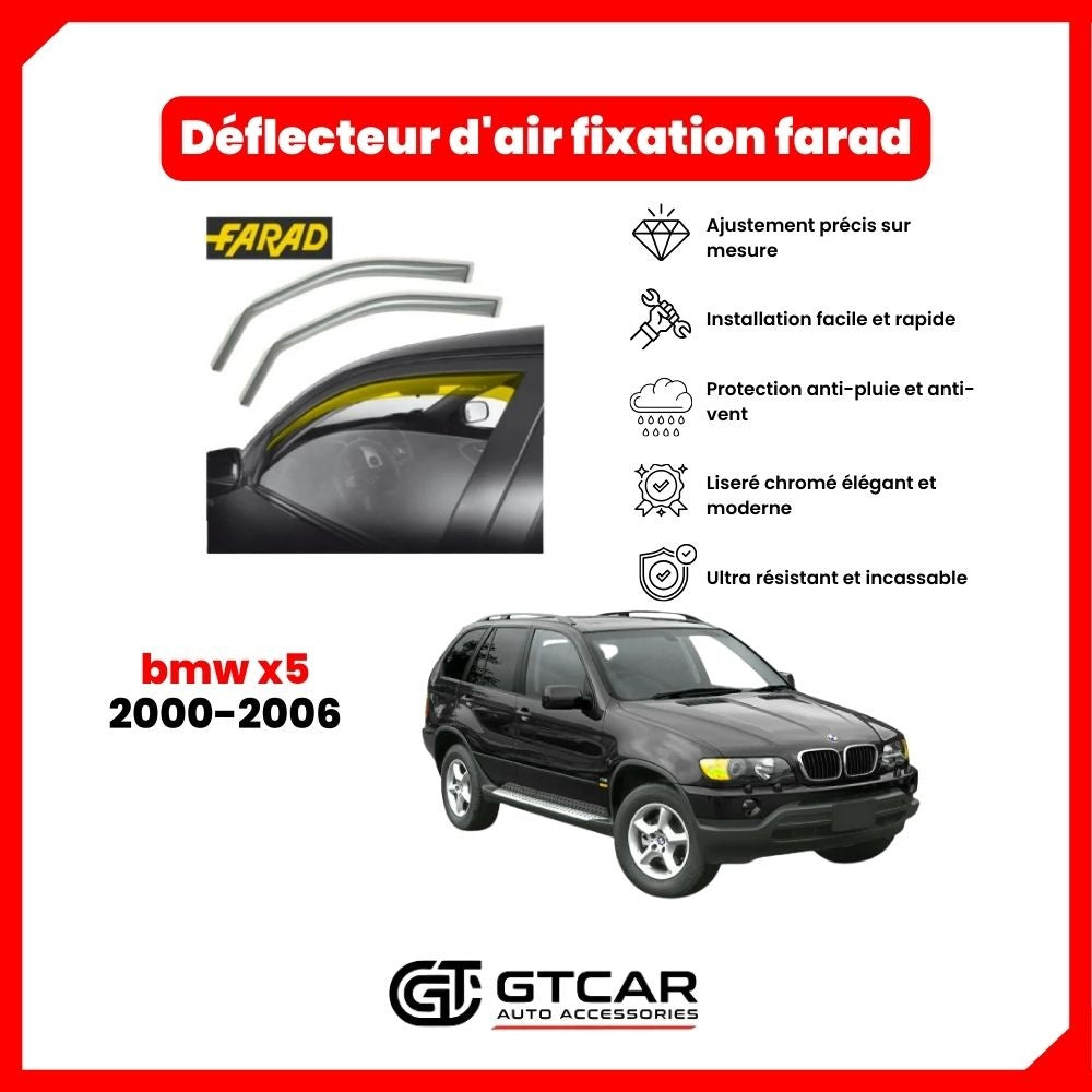 Deflecteur d'air fixation farad 2pieces bmw x5 2000-2006