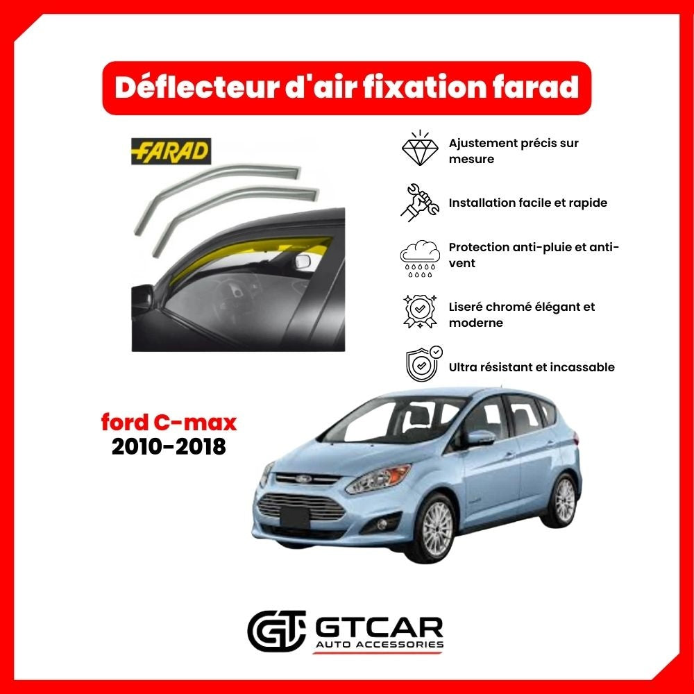 Deflecteur d'air fixation farad 2pieces ford C-max 2010-2018