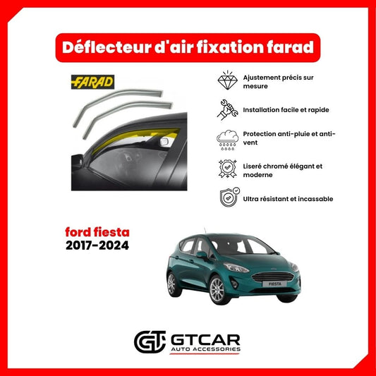 Deflecteur d'air fixation farad 2pieces ford fiesta 2017-2024