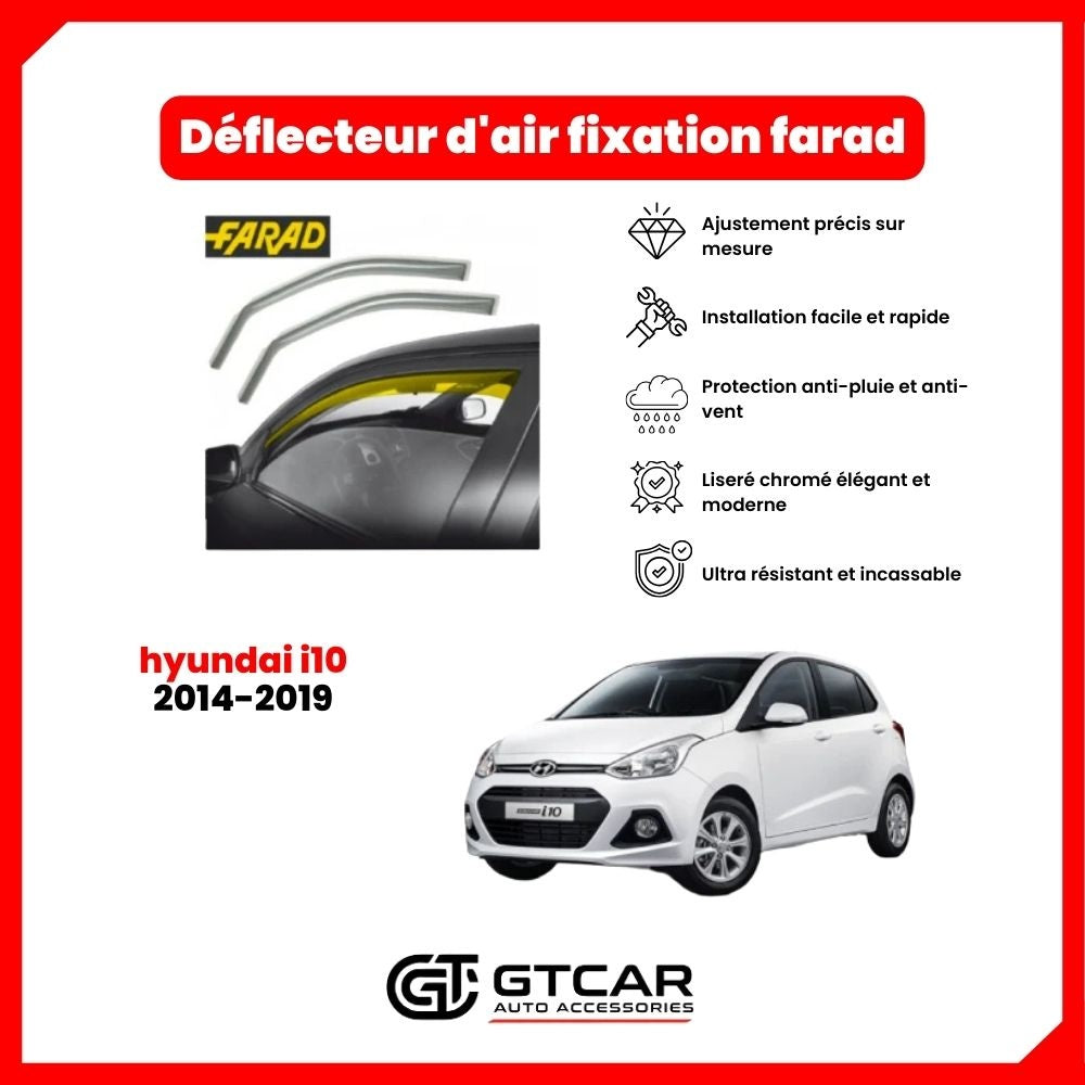 Deflecteur d'air fixation farad 2pieces hyundai i10 2014-2019