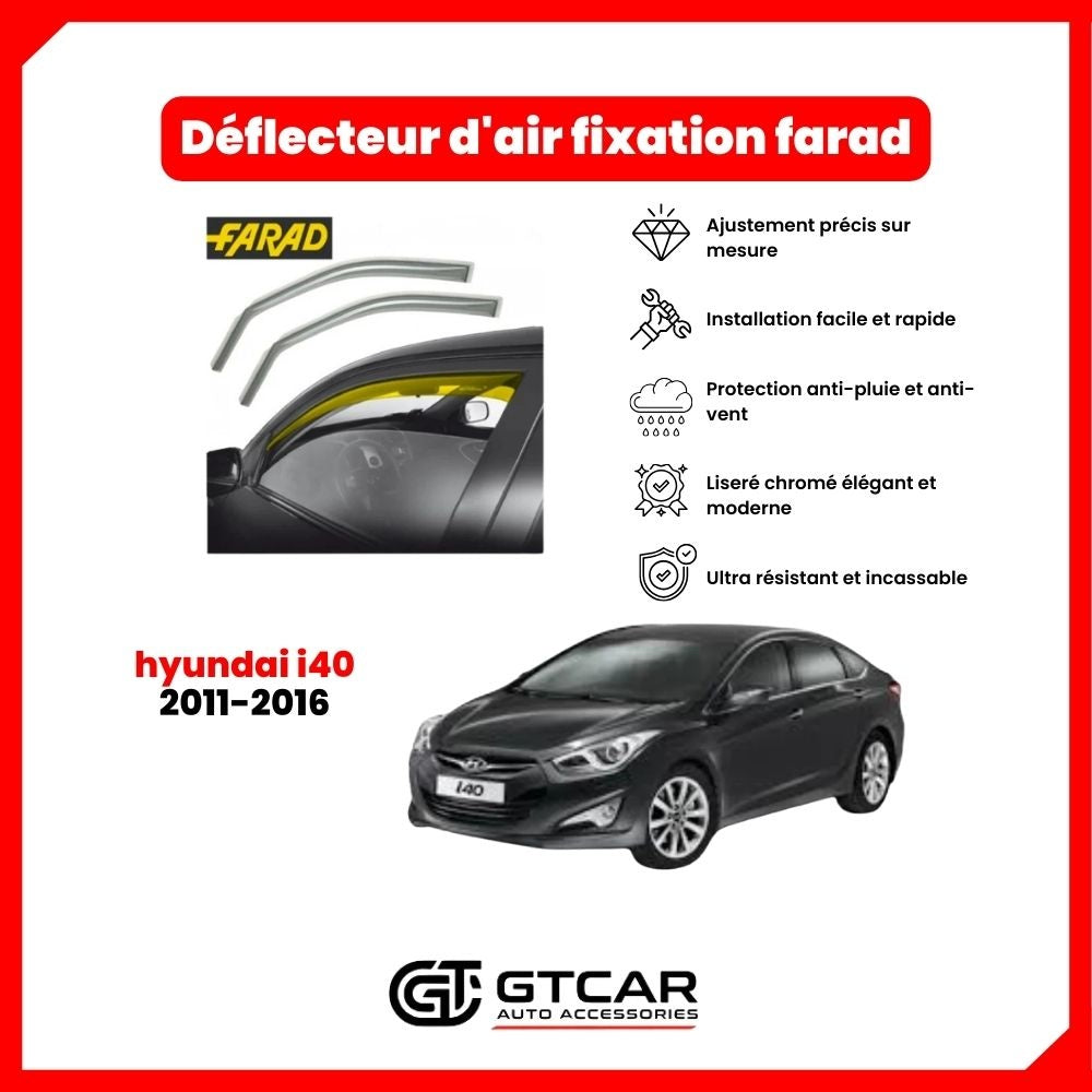 Deflecteur d'air fixation farad 2pieces hyundai i40 2011-2016