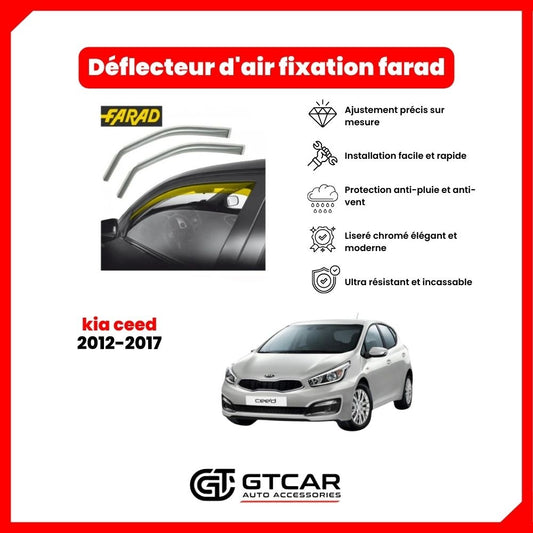 Déflecteur d'air fixation farad 2pieces kia ceed 2012-2017