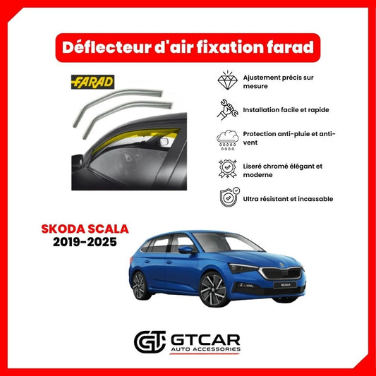 Deflecteur d'air fixation farad 2piece skoda scala 2019-2025