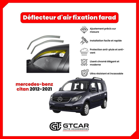 Deflecteur d'air fixation farad 2pieces mercedes-benz citan 2012-2021
