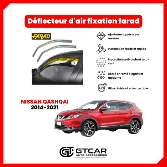 Deflecteur d'air fixation farad 2pieces nissan qashqai 2014-2021