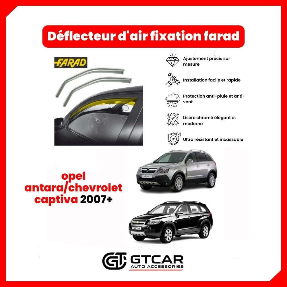 Déflecteur d'air fixation farad 2pieces opel antara_chevrolet captiva 2007+
