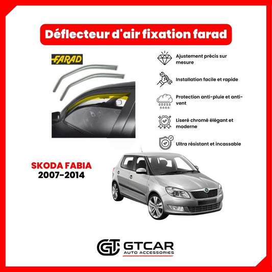 Déflecteur d'air fixation farad 2pieces skoda fabia 2007-2014