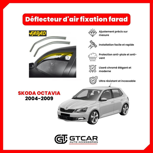 Déflecteur d'air fixation farad 2pieces skoda octavia 2004-2009