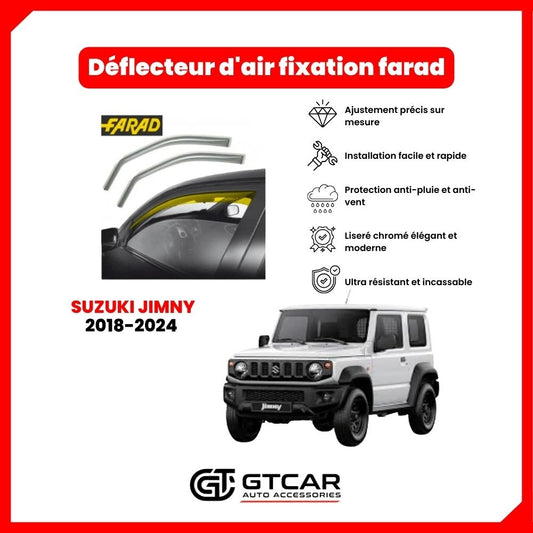 Deflecteur d'air fixation farad 2piece suzuki jimny 2018-2024