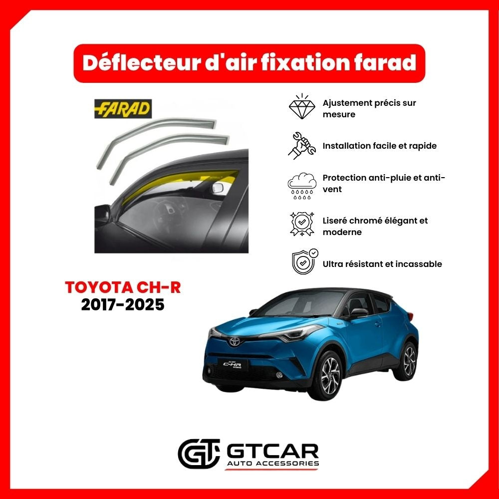 Deflecteur d'air fixation farad 2piece toyota CH-R 2017-2025