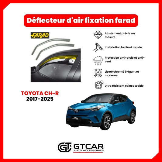 Deflecteur d'air fixation farad 2piece toyota CH-R 2017-2025
