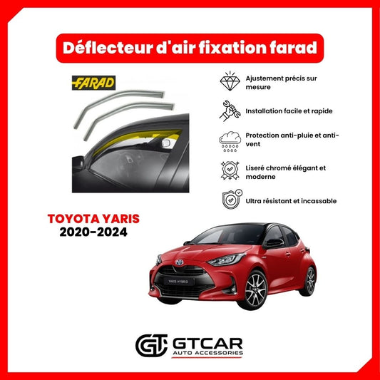 Deflecteur d'air fixation farad 2piece toyota yaris 2020-2024