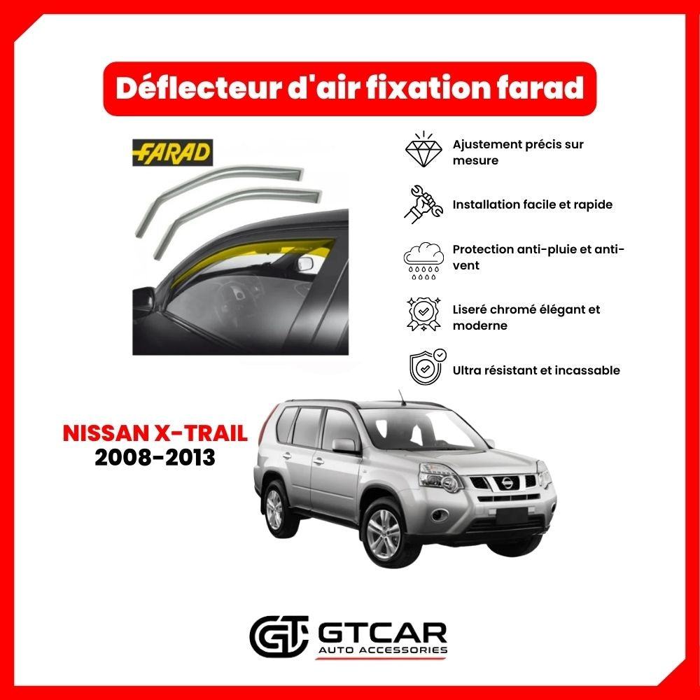 Déflecteur d'air fixation farad nissan x-trail 2008-2013