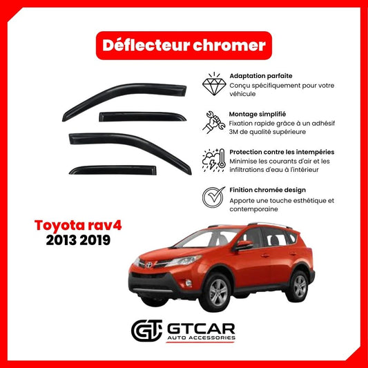 Deflecteur d'air simple noir Toota rav4 2013 2019