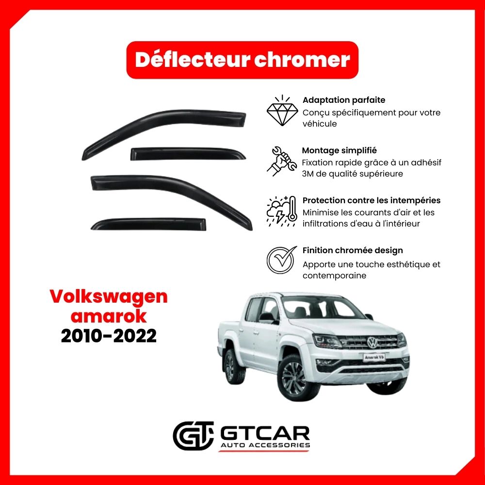 Deflecteur d'air simple noir Volkswagen amarok 2010-2022
