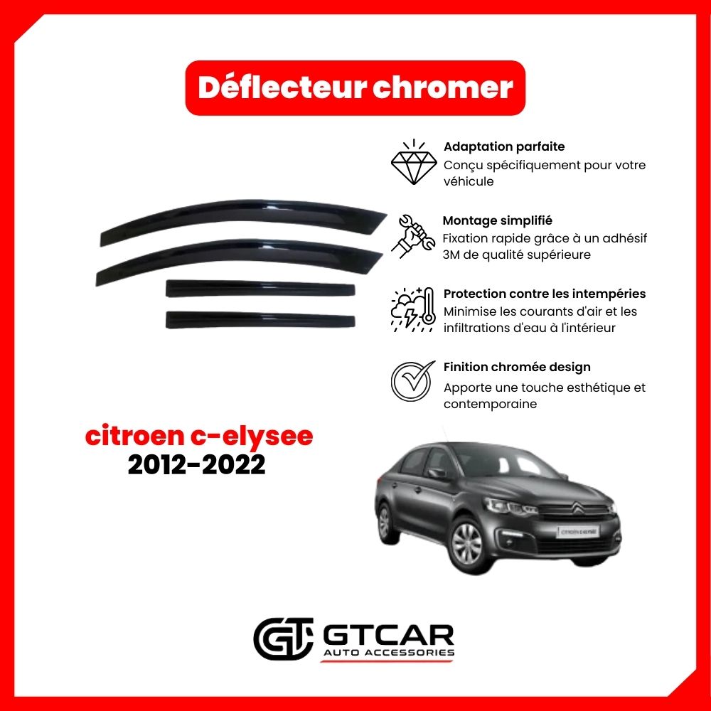 Déflecteur d'air simple noir citroen c-elysee 2012-2022