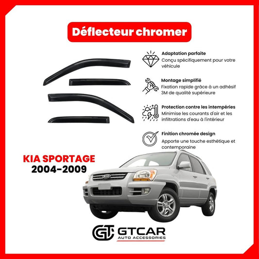 Deflecteur d'air simple noir kia sportage 2004-2009