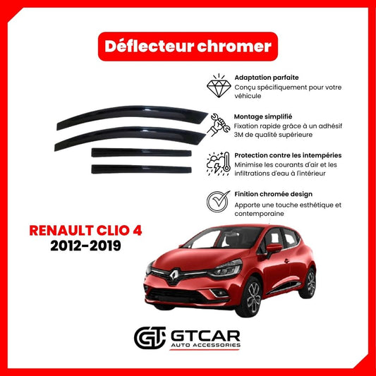 Deflecteur d'air simple noir renault clio 4 2012-2019