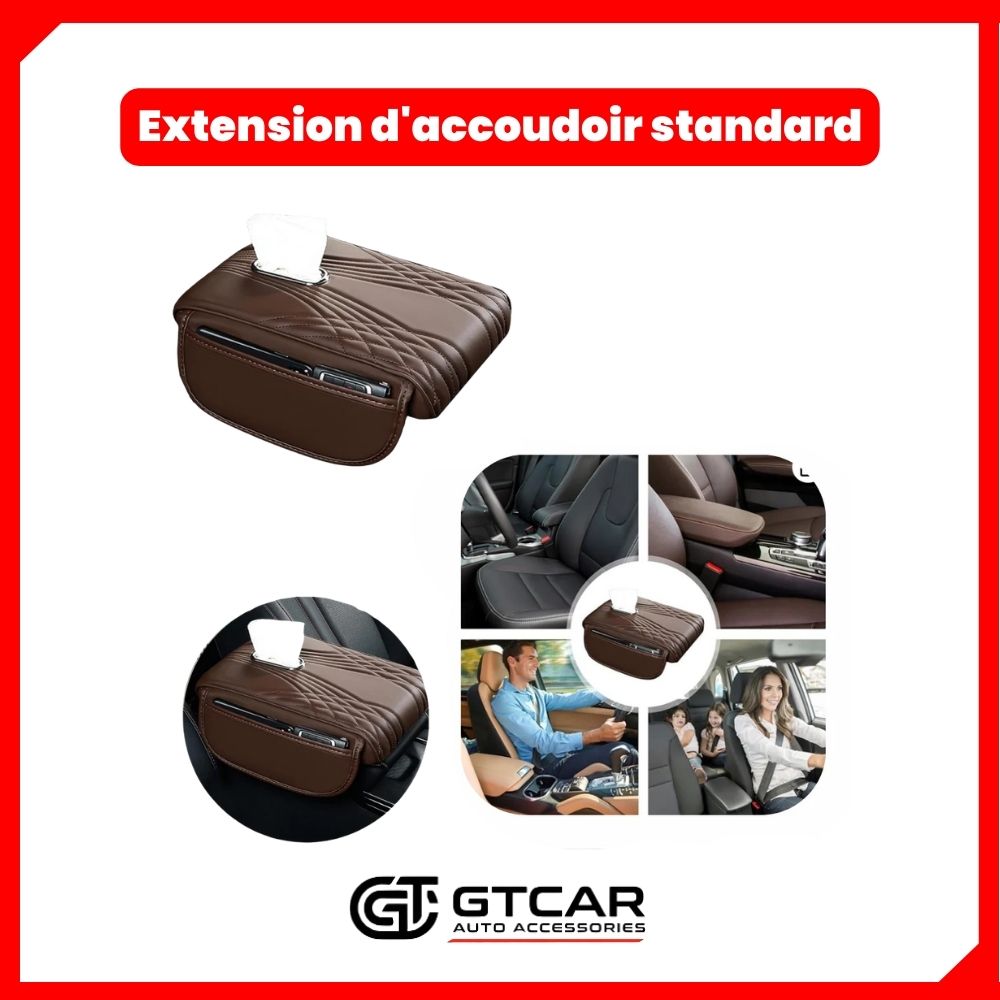 Extension d'accoudoir standard marron avec mouchoir
