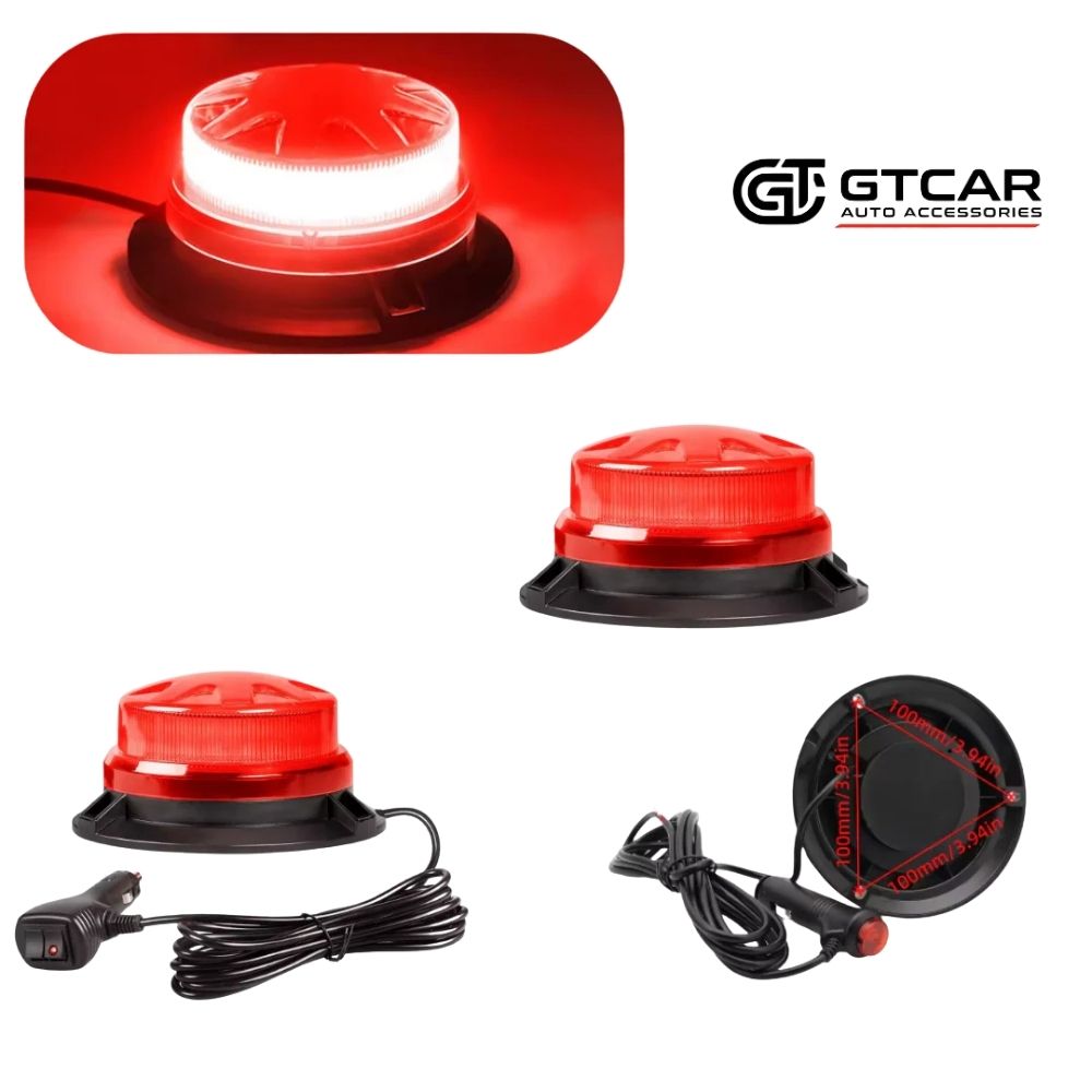 Feux tournant Rouge 130mm 12V_24V