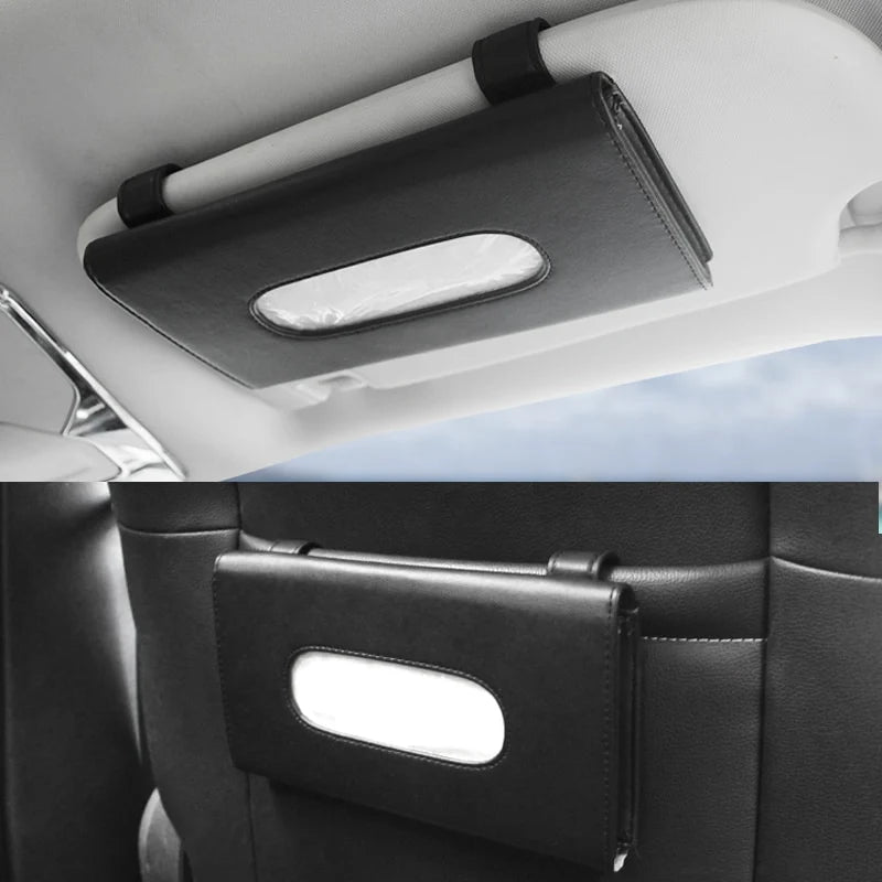 Couvre volant simili cuir + porte mouchoir