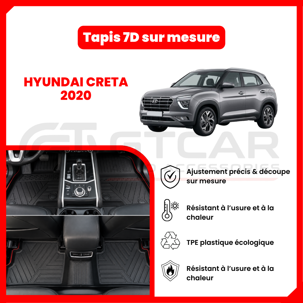 Tapis 7D sur mesure HYUNDAI CRETA 2020