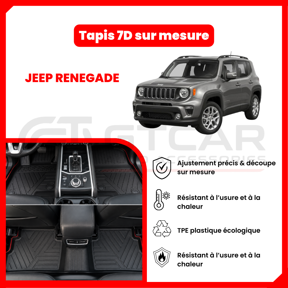 Tapis 7D sur mesure JEEP RENEGADE