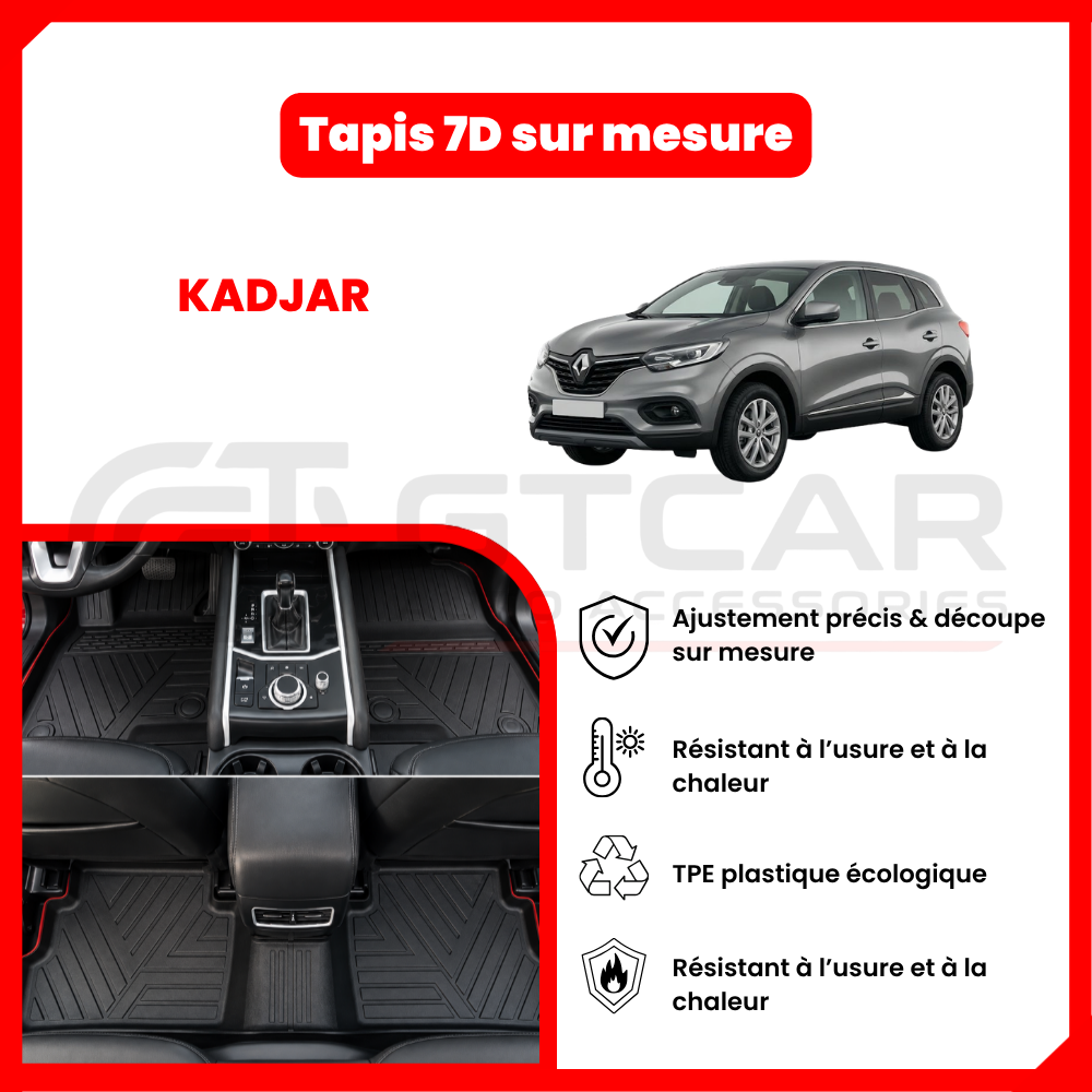 Tapis 7D sur mesure Renault KADJAR