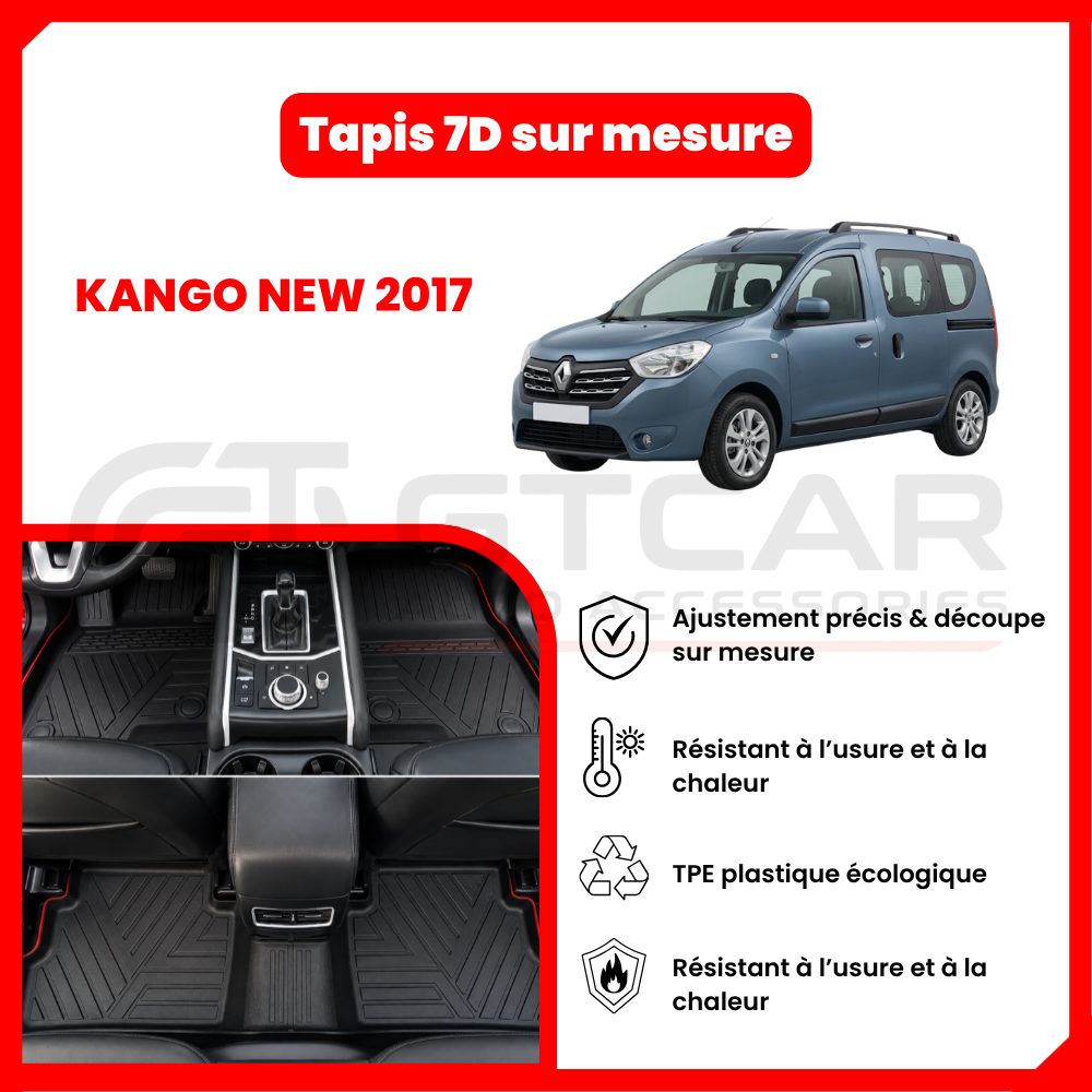 Tapis 7D sur mesure Renault KANGO NEW 2017