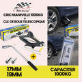 Pack dépannage = 1 cric manivelle + 1 clé télescopique