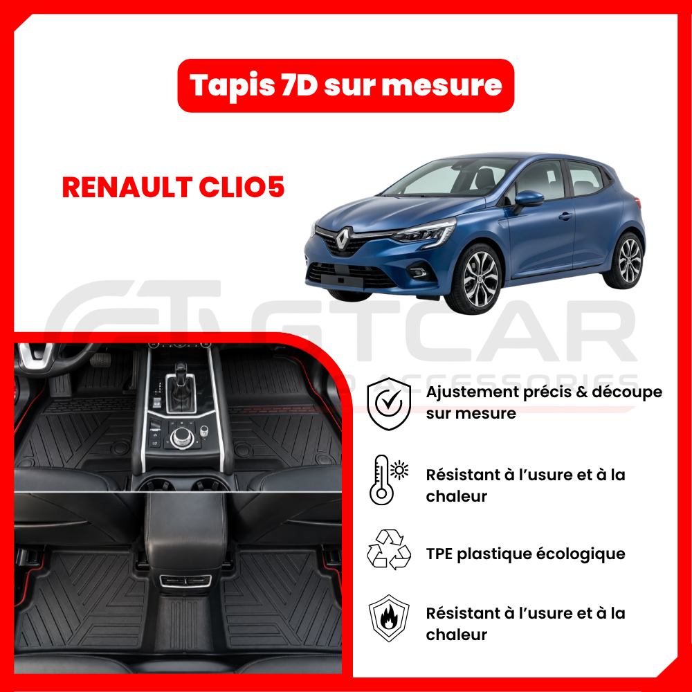 Tapis 7D sur mesure Renault CLIO5