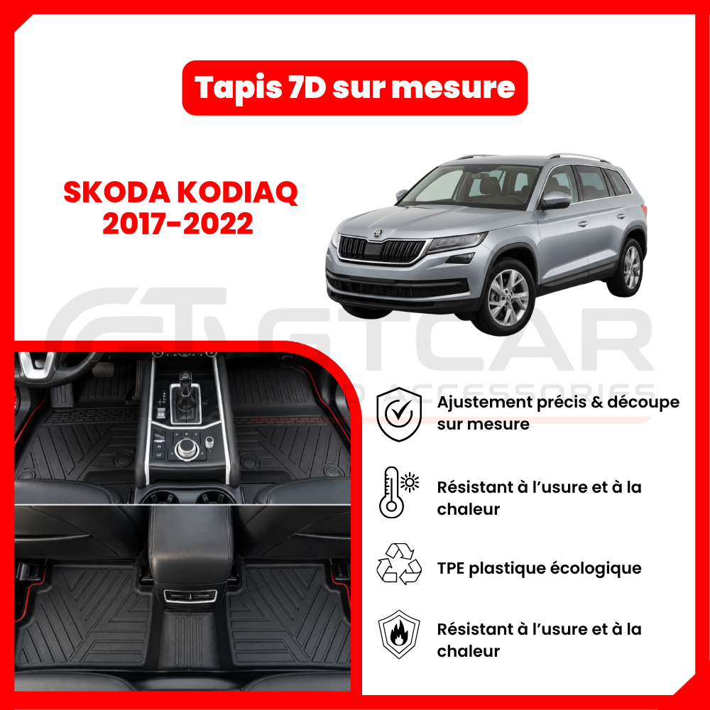Tapis 7D sur mesure SKODA KODIAQ 2017-2022