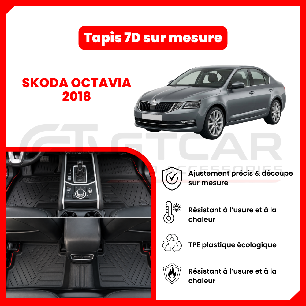 Tapis 7D sur mesure SKODA OCTAVIA 2018