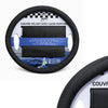 SG-44142KIT Couvre volant simili cuir + Cache ceinture gris 38CM