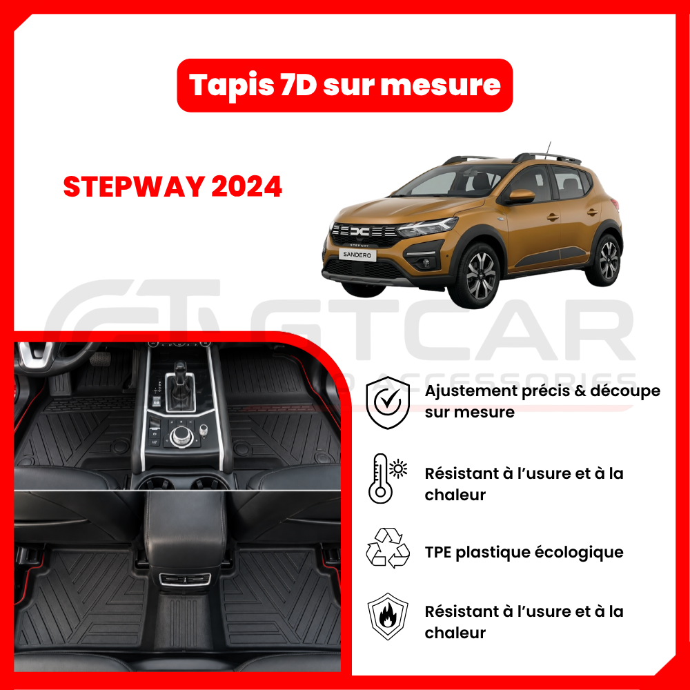 Tapis 7D sur mesure DACIA STEPWAY 2024