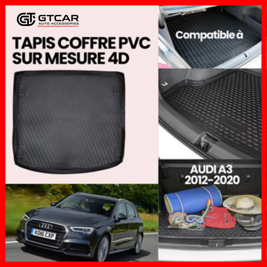 TAPIS SUR MESURE 4D COFFRE PVC AUDI A3 2012-2021