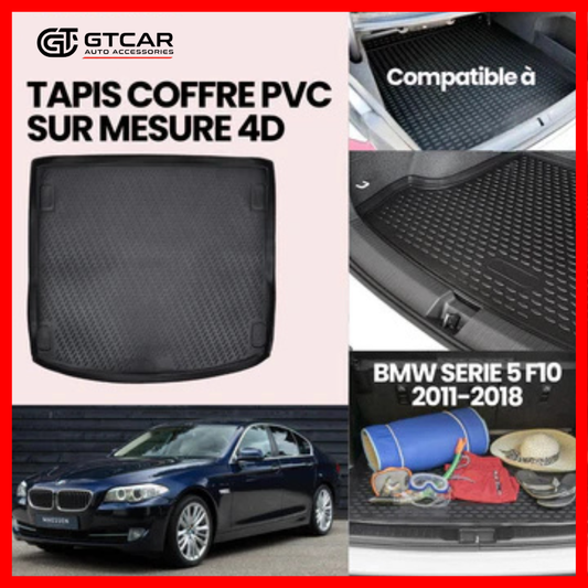 TAPIS SUR MESURE 4D COFFRE PVC BMW SERIE 5 F10 2011-2018